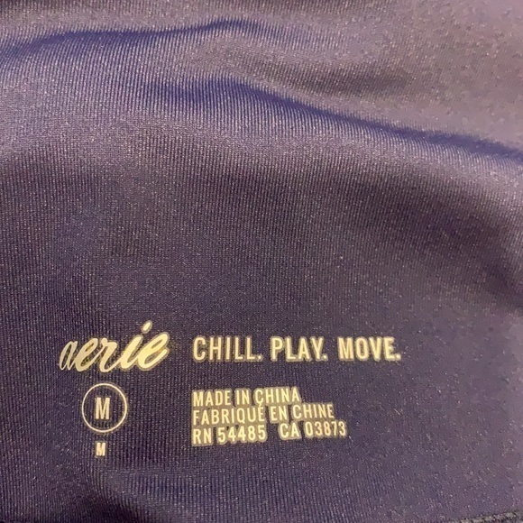 Aerie Chill Play Move leggings Navy flower overlay - Picture 4 of 6